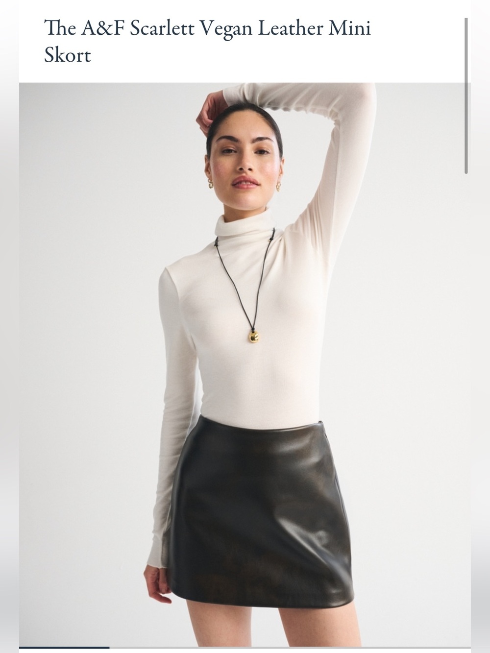 Abercrombie & Fitch Scarlet Vegan Leather Mini Skort